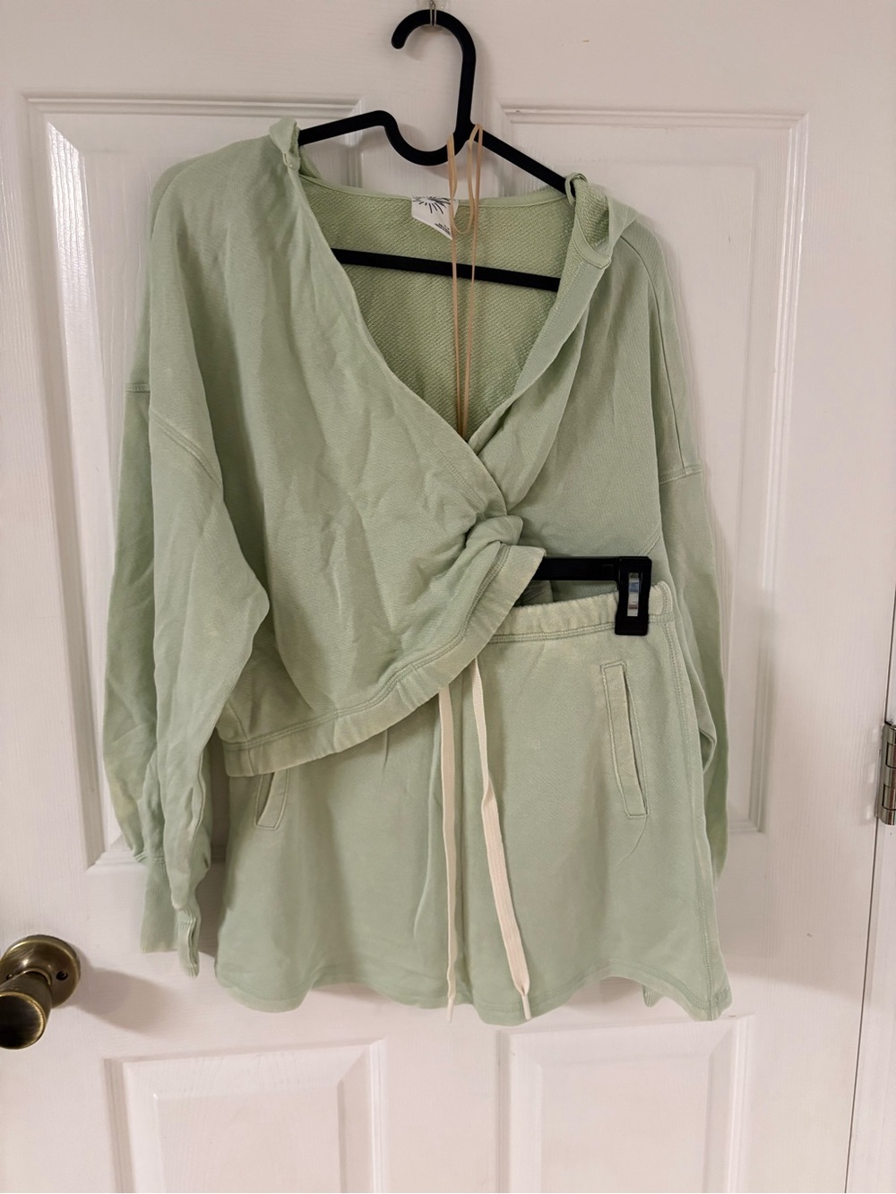 NEW aerie Sage Green hoodie Top & Drawstring Skort set